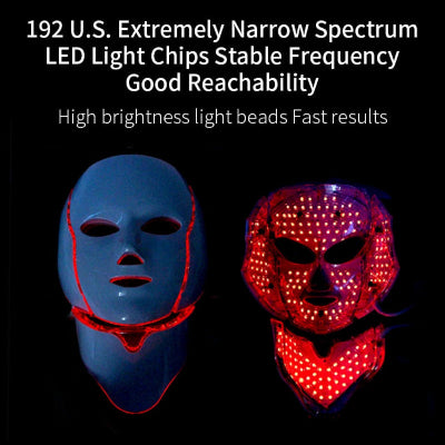 7 Colors LED Facial Mask with Neck LED Light Therapy Mask Skin Rejuvenation Anti Acne Beauty Device Face Lifting Firm Massager