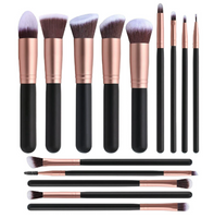 14pcs Wood Handle Makeup Brush Set